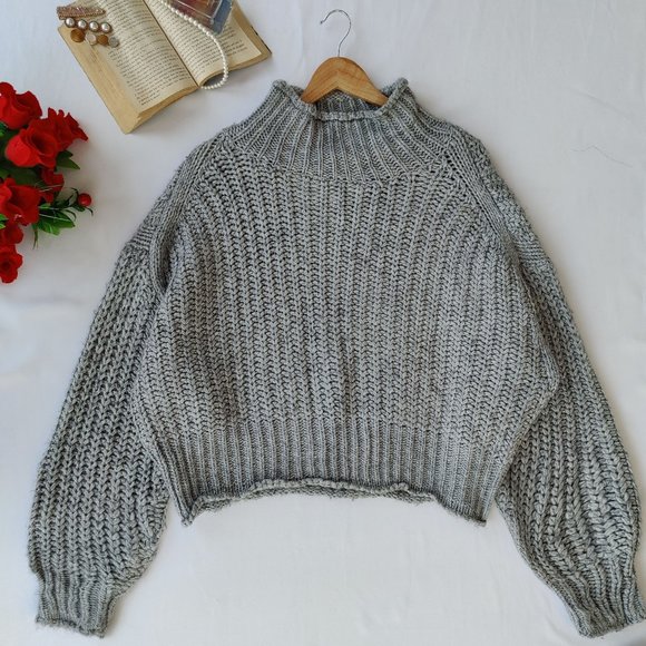 H&M Sweaters - Grey High Neck Jumper